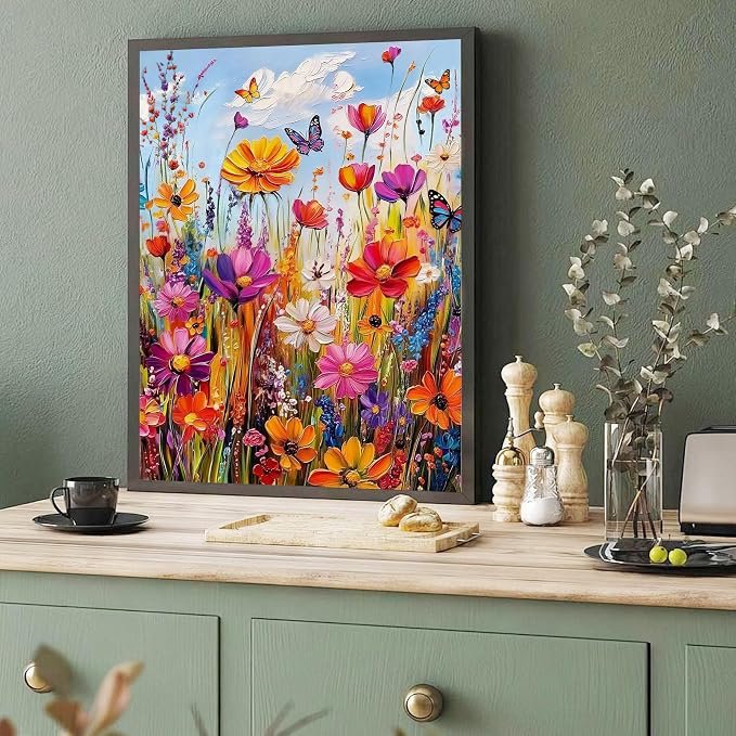 Amaieuin 2 Pack Flowers Diamond Art Kits for Adults Beginners 12x16in