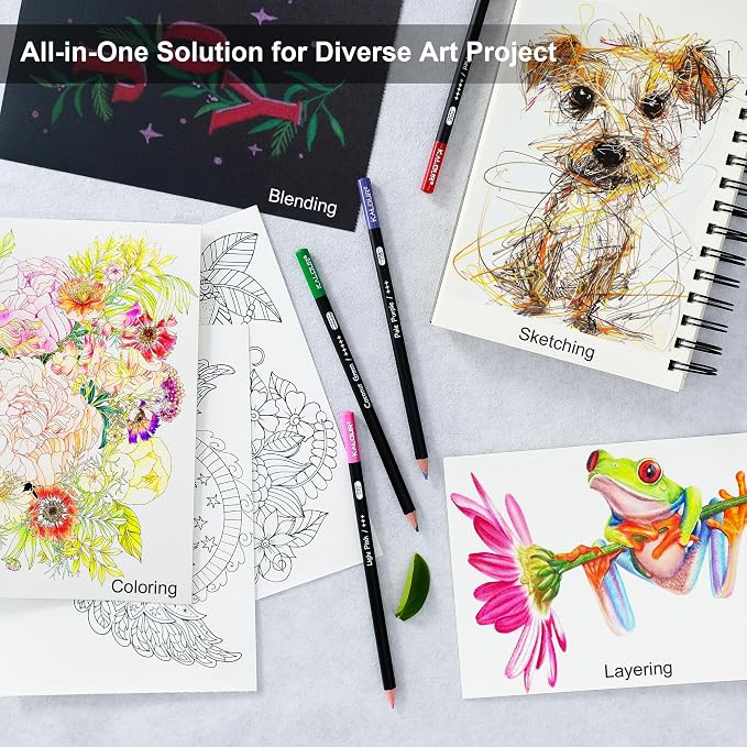 KALOUR 72 Count Colored Pencils for Adult Coloring Books, Soft Core,Ideal for Drawing Blending Shading,Color Pencils Set Gift for Beginners Artists