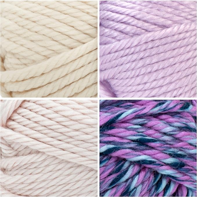 Lion Brand Yarn, Hometown Super Bulky Yarn, Baby Girl Pack, 12 Skeins
