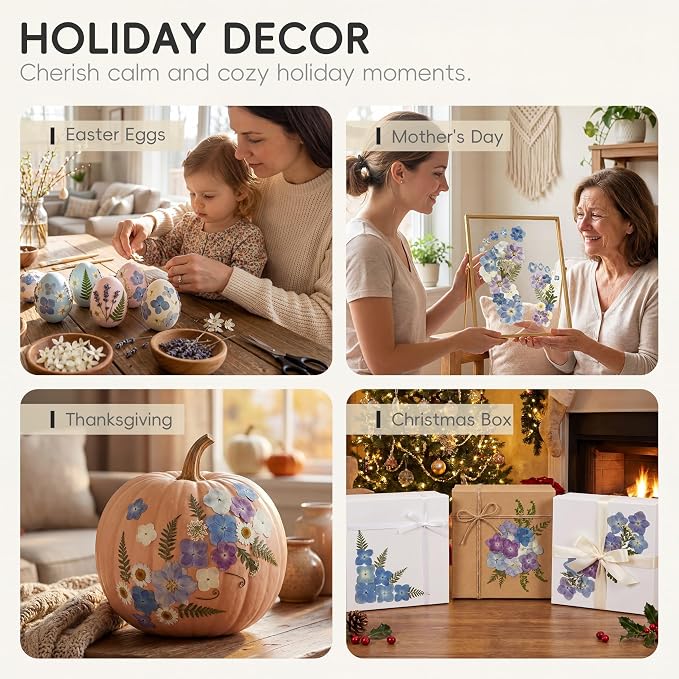 LUXEEASE 140P Hydrangea Dried Pressed Flowers