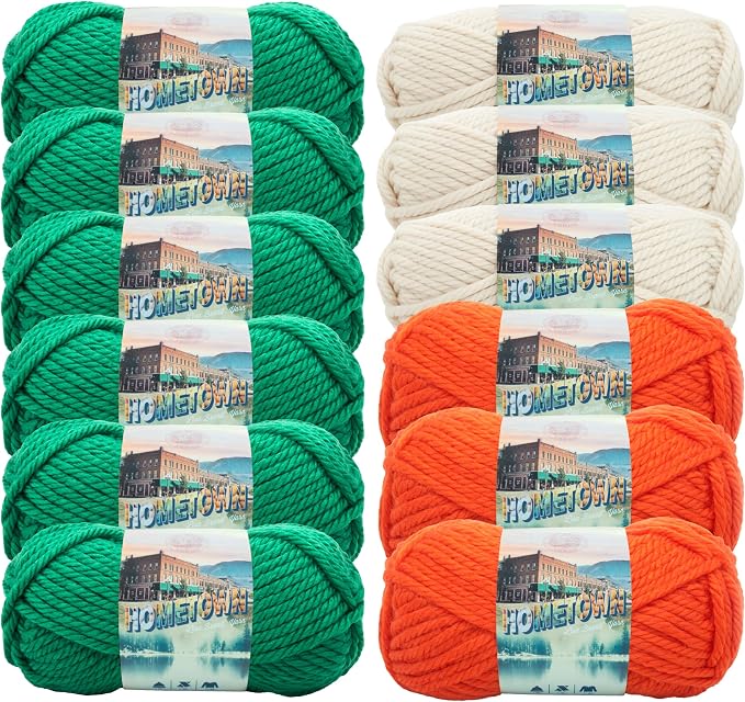 Lion Brand Yarn, Hometown Super Bulky Yarn, Celtic Pack, 12 Skeins