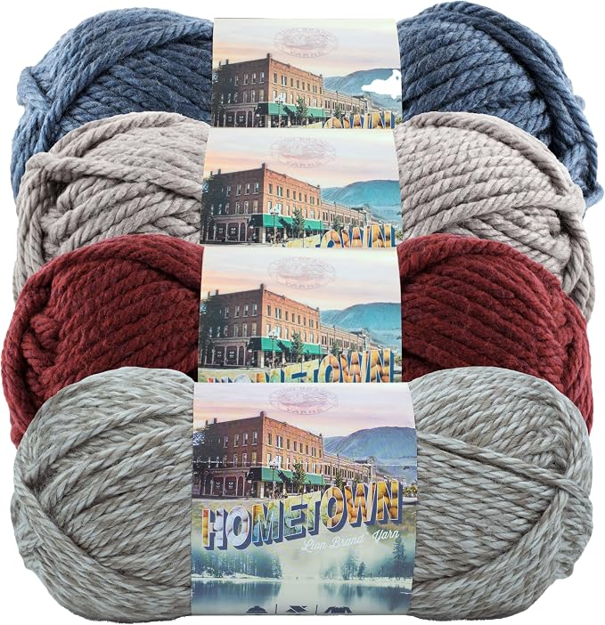 Lion Brand Yarn, Hometown Super Bulky Yarn, Lighthouse Pack, 4 Skeins