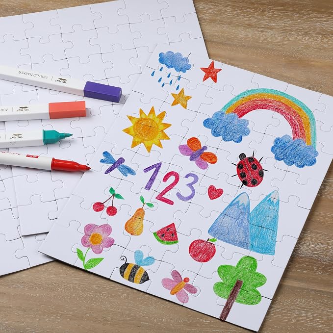 Mr. Pen- Blank Puzzle, 72 Pack, 48 Pieces/Pack, 8.5" x 11", White