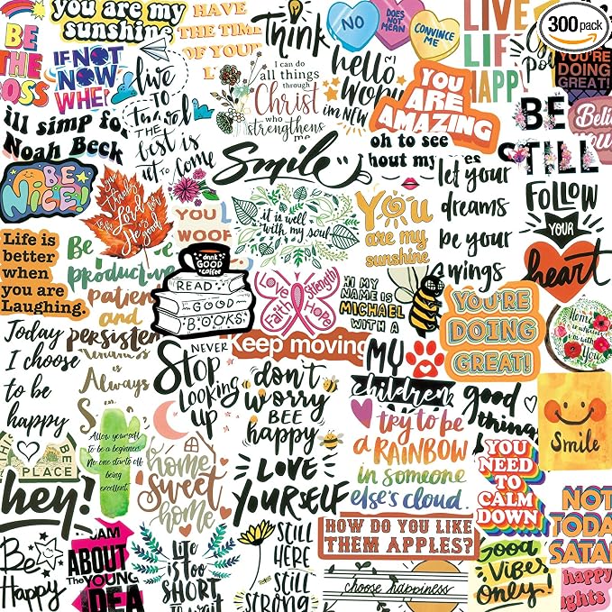 300PCS Inspirational Motivational Stickers for Scrapbook Planner Adults