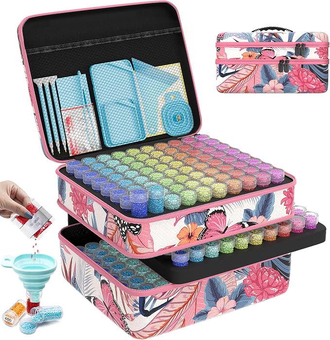 ARTDOT 240 Slots Storage Container for Diamond Art Kits for Adults, Portable Bead Storage Boxes for Diamond Painting Accessories and Tools