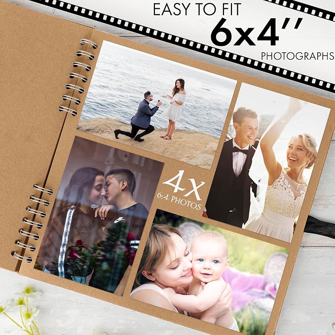 Scrapbook Album, 80 Pages, 11 x 11 Inch, Brown Photo Album, Scrap Book | Hardcover with Thick 200 GSM Kraft Paper, Ideal for Your Scrapbooking Albums, Art & Craft Projects (Brown, 11 x 11 Inch)