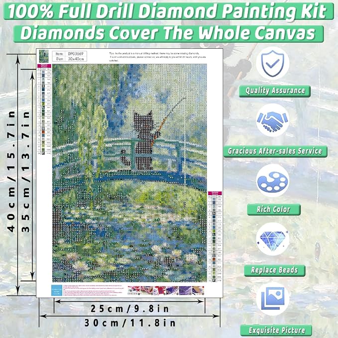 Black Cat Diamond Art Kits for Adults Cute Diamond Painting Kit Beginner