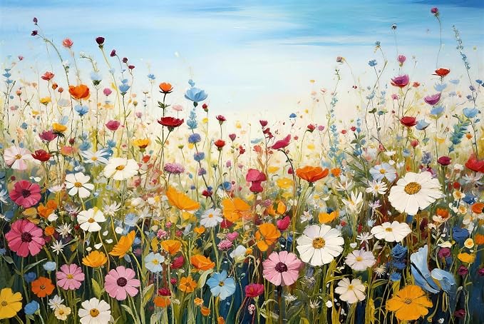 Wildflower Field 5D Diamond Painting Kits for Adults, Daisy Meadow 16x12"