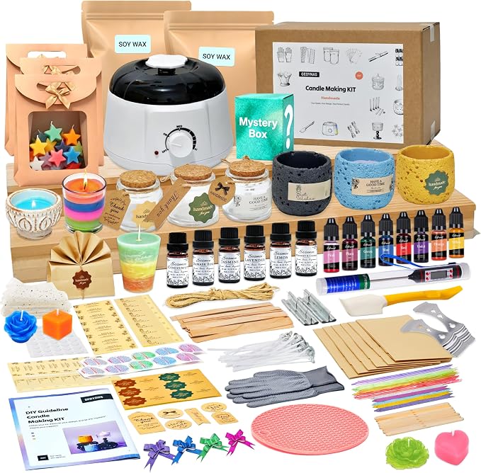 Geoynas 128pcs Candle Making Kit with Blind Box Surprise