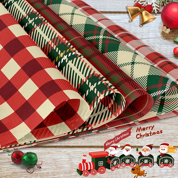 Christmas Scrapbook Paper Merry Christmas Patterned Paper 12×12 , 24 Sheets Double-Sided Red Green Decorative Craft Journaling Papers for Holiday Cardmaking DIY Origami Craft Papers.