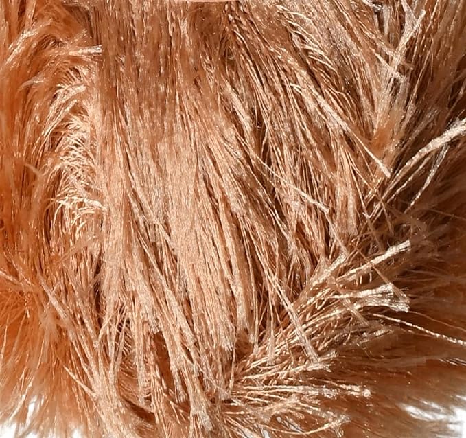 Eyelash Fun Fur Yarn Premium 100% Polyester 164 Yds (150 Mt), 3.53 Oz (100 Gr) Colorful Crochet Yarn Dıy Hand Knitting. (Camel Hair, 1 Skein)