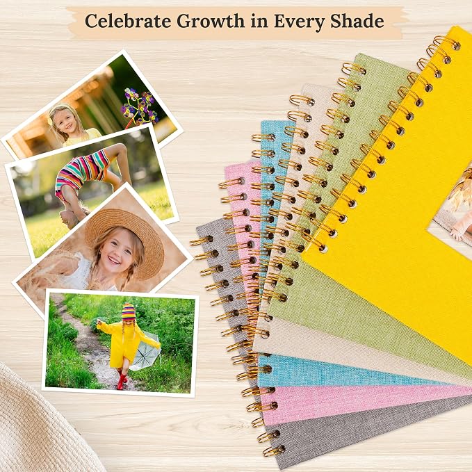 12"x12" Scrapbook Photo Album Linen Cover 40 Sheets 80 Pages White Paper | GrassGreen Hardcover Kraft White Pages Memory Book, for Travel Wedding Guest Book Christmas Baby Fits 4x6 & Instant Photos