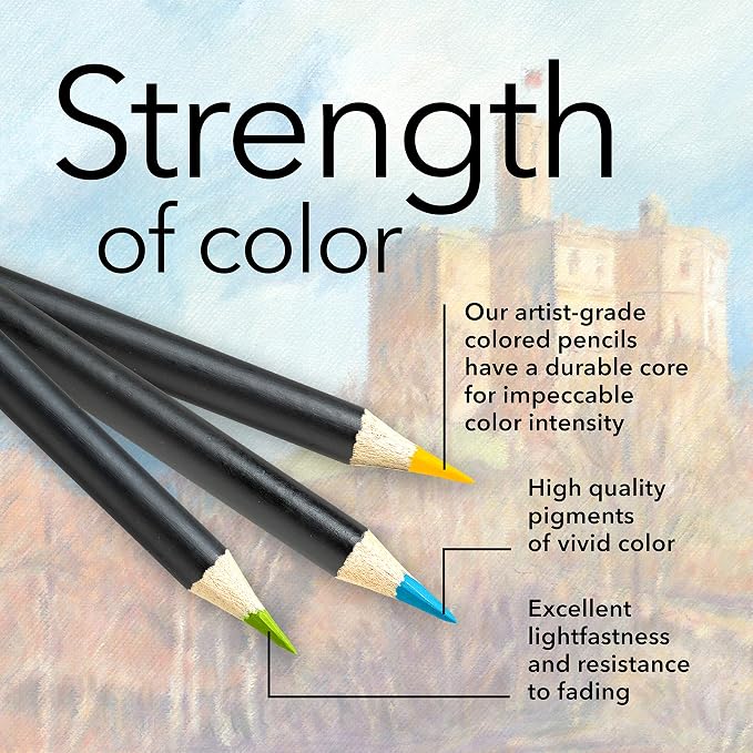 Castle Art Supplies 24 Colored Pencil Set - Landscapes Themed Palette