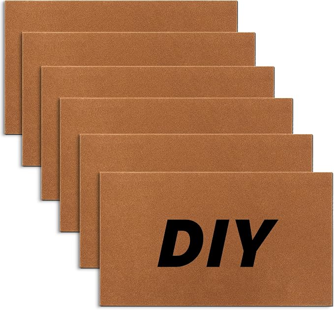 6 Pack Blank DIY Door Mats for Crafting and Painting, 30 x 17 in | Blank Faux Coir-Style Surface, 0.4 In Low Profile, Non-Slip Backing, For Painting, Stenciling, Heat Transfer and Group Crafts