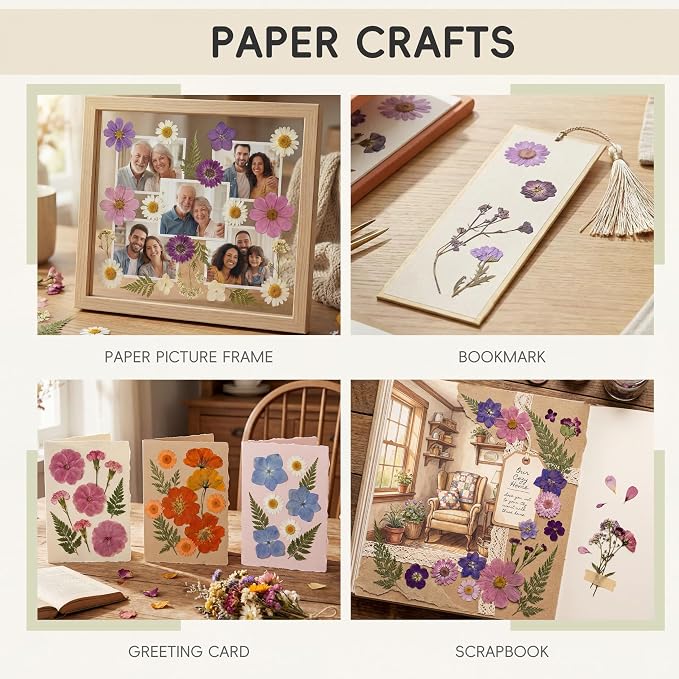 LUXEEASE 100P Purple Dried Pressed Flowers