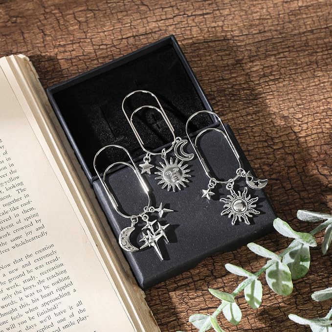 Paperclip Metal Planner Bookmark - 3 PCs Gothic Moth Gifts