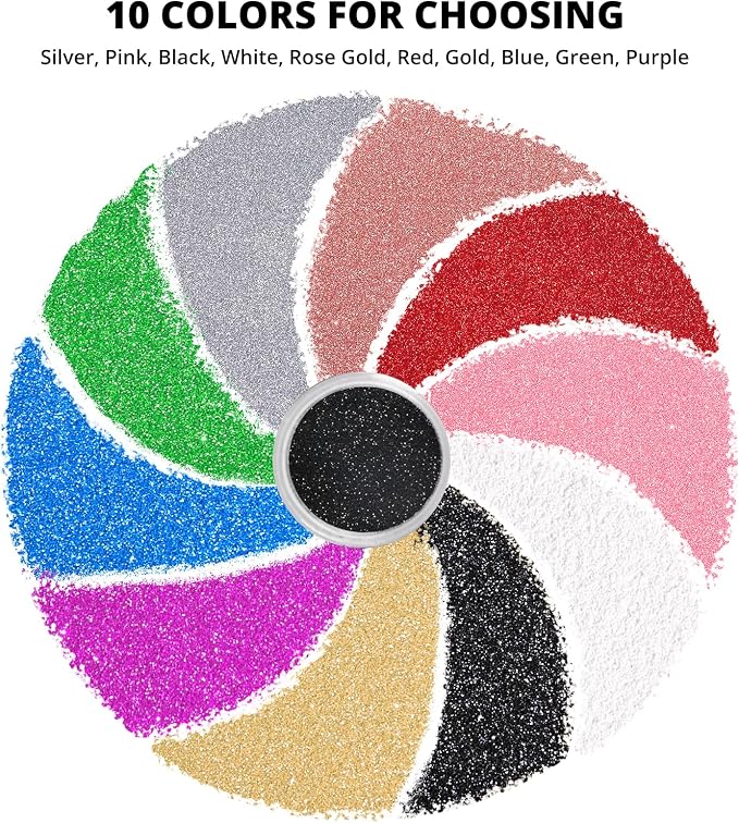 HTVRONT White Glitter for Crafts and Arts- 1.7oz/50g Fine Glitter Powder | Craft Glitter for Resin, Jewelry, Keychains, Candle Making, Paint, Slime Add Ins, Cosmetic Glitter for Nail Face