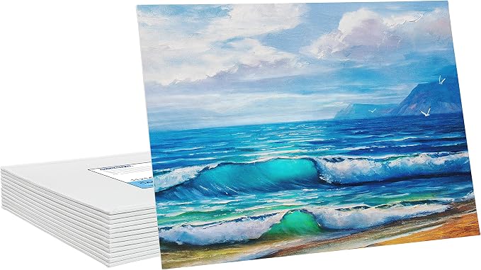 FIXSMITH Canvas Boards for Painting 11x14 Inch, Super Value 12 Pack White Blank Canvas Panels, 100% Cotton Primed, Painting Art Supplies for Professionals, Hobby Painters, Students & Kids