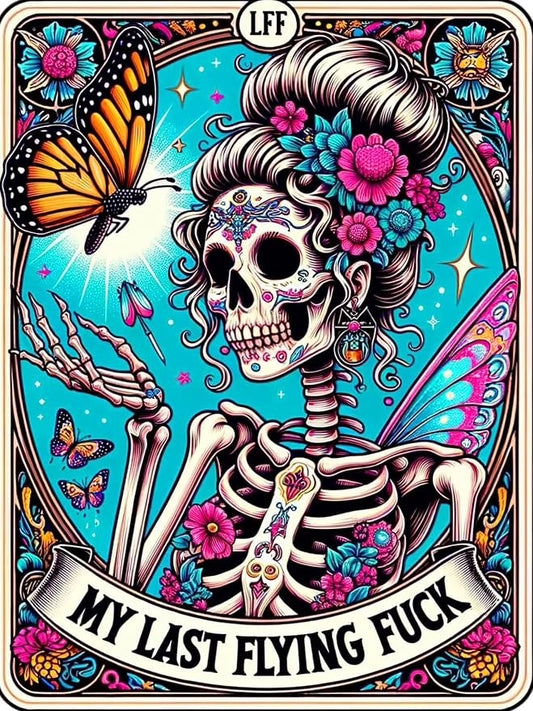Diamond Art Kits for Adults Skull Last Flying Diamond Painting Kit 12x16in | 5D Skull Diamond Art Painting Kit for Adult, DIY Full Round Drill Tarot Gem Art Diamond Dots Kits for Home Wall Decor Gift