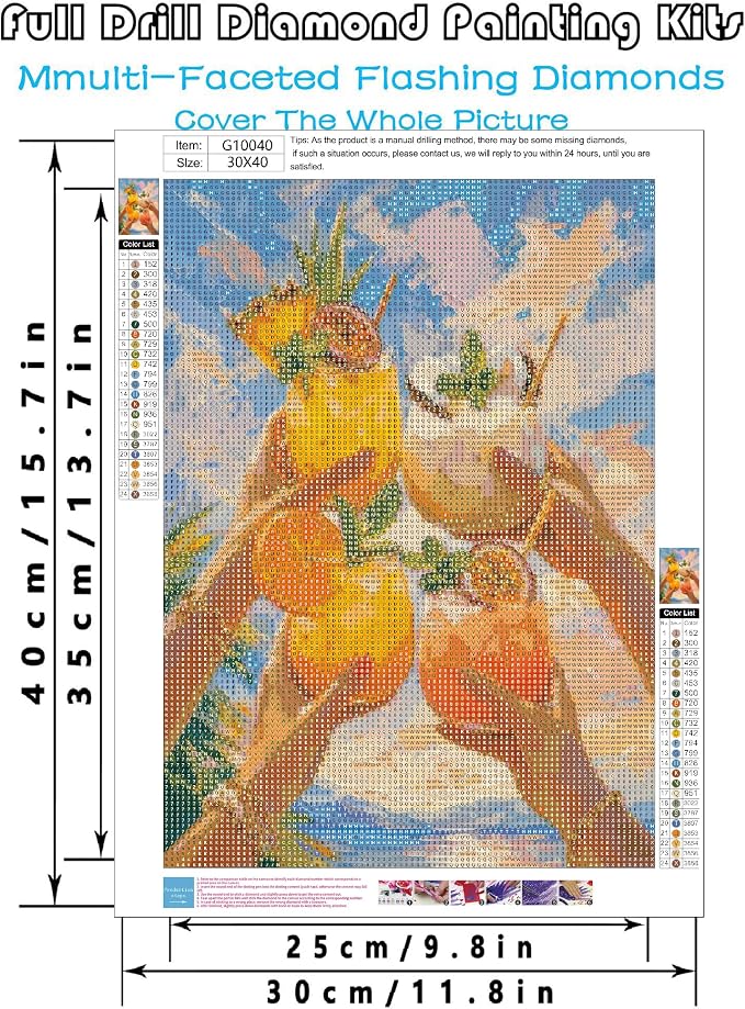 askkqtx Cocktail Diamond Art Kits for Adults Beginners 12x16 Inch