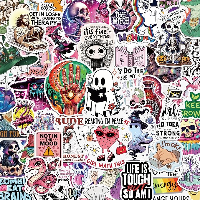 270+ PCS Holographic Funny Stickers for Adults, Waterproof Vinyl Sarcastic Meme Decals for Laptop, Water Bottle, Phone, Kindle, Journal, Scrapbook, Bumper, Skateboard, Luggage, No Repeats Accessories