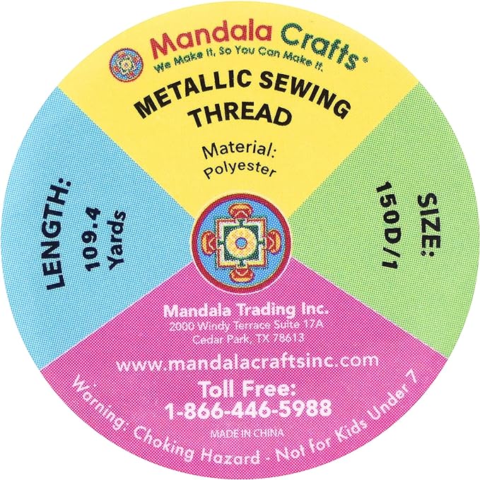 Mandala Crafts Metallic Green Embroidery Floss for Sewing, 218 Yard Spool