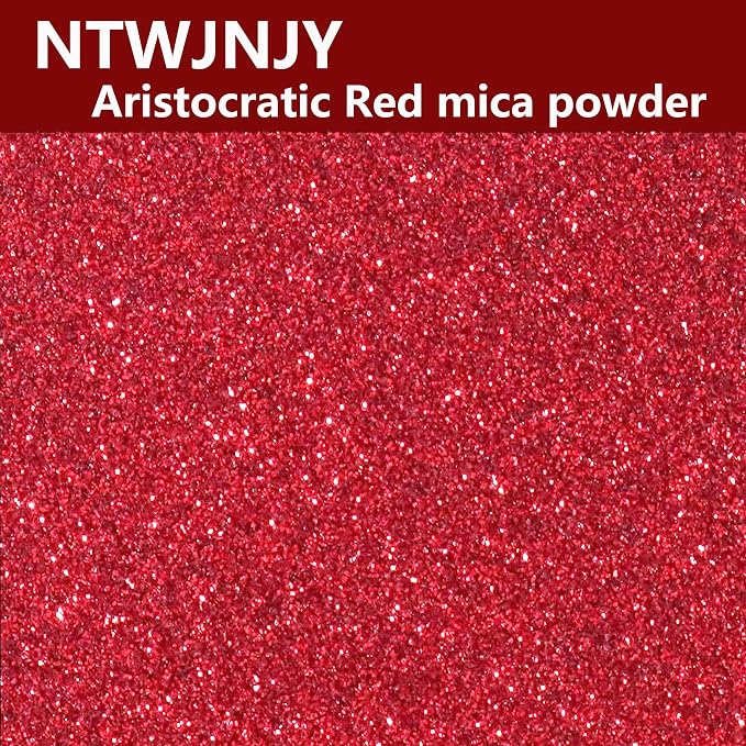 NTWJNJY Aristocratic Red Mica Powder,Natural Shimmer Mica Powder(50g/1.7oz) | for Epoxy Resin/Candle/Soap/Lip Gloss/Slime/Bath Bombs/Quicksand.Car paint pigments.Candle Dye,Soap Making Dye,Resin dye