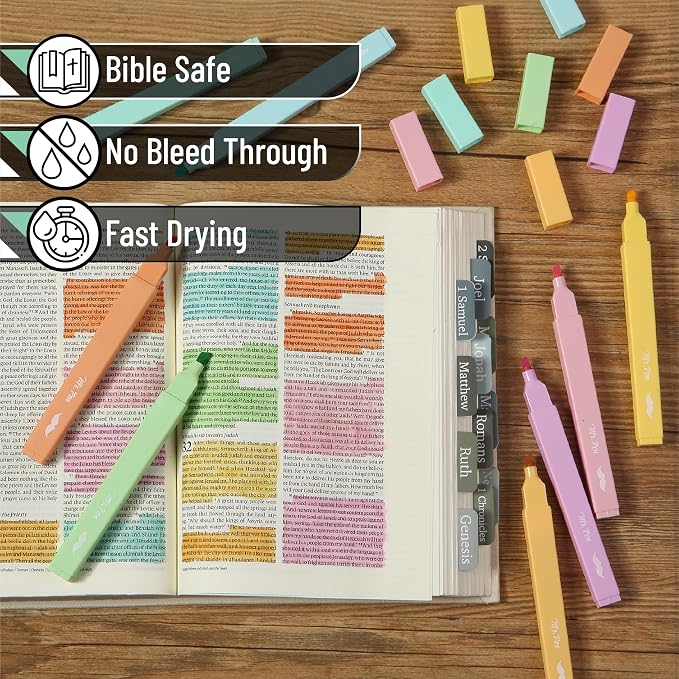 Mr. Pen- Aesthetic Highlighters, 8 pcs, Chisel Tip, Summer Colors | Cute Highlighter Assorted Colors, Bible Highlighters and Pens No Bleed Highlighter for Bible Pages No Bleed