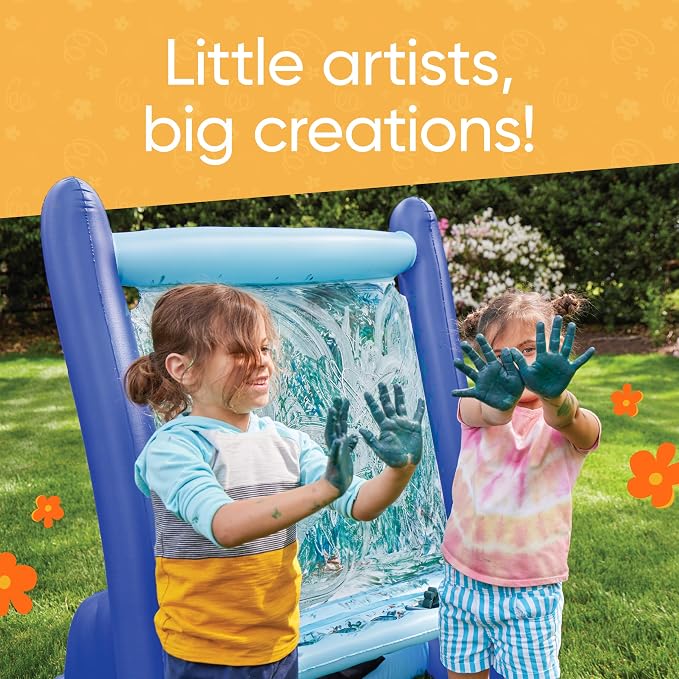 Hearthsong Inflatable Kids Art Easel, Outdoor & Indoor Paint Station, Creative Coloring, Drawing and Painting Art Easel for Kids and Toddlers, Ideal for Arts & Crafts Fun