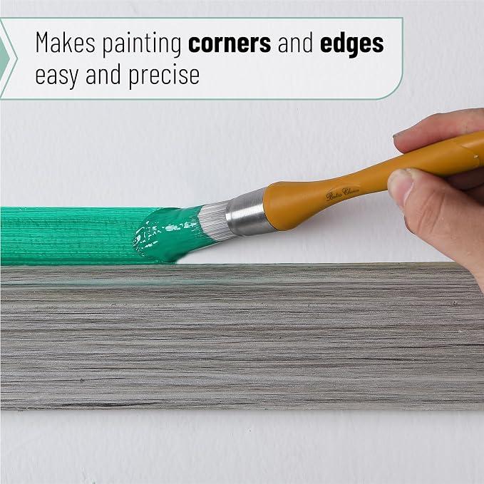 Bates- Trim Paint Brush Set, 3 pcs, 5/8”, 3/4” and 1”, Colorful Ergonomic Non-Slip Handle, Synthetic Bristles, Trim Brushes for Painting