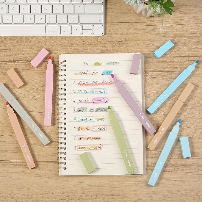 Mr. Pen- Aesthetic Highlighters No Bleed, 8 Pack, Assorted Colors | Chisel Tip, Cute Highlighters Assorted Colors for Journaling, Highlighting, Underlining, Fast Dry, Back to School Supplies