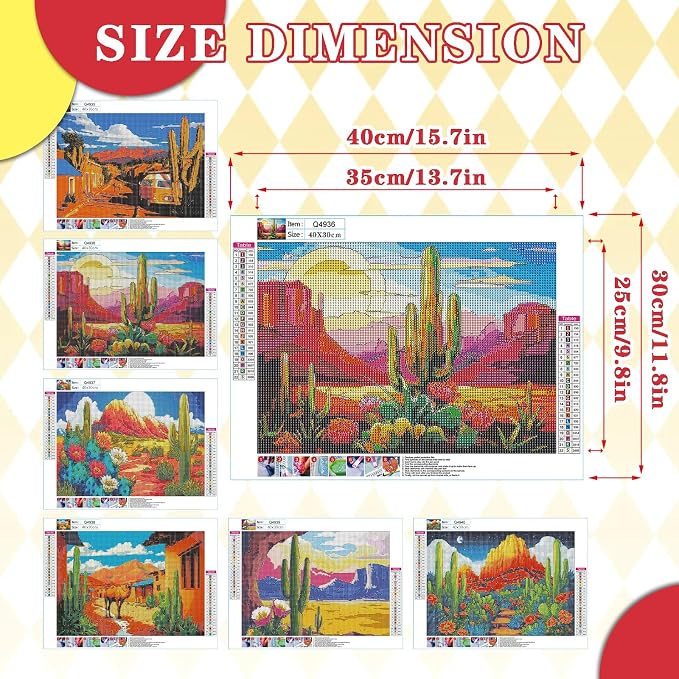 Leatrice 6 Pack Landscape Diamond Painting Kits for Adults Diamond Art Kits