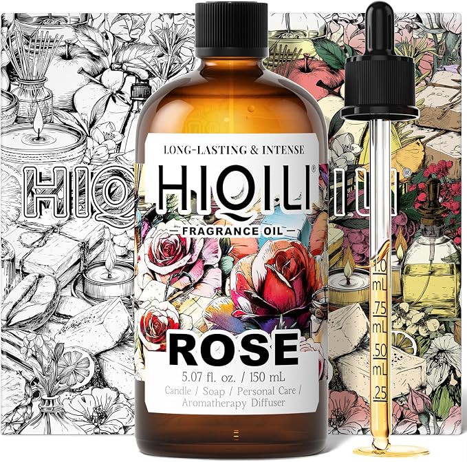 HIQILI Rose Fragrance Oil for Perfume Making, DIY Skin Product - 5.07 Fl Oz