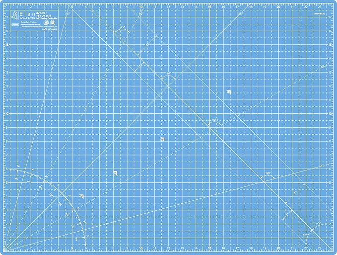 Elan Cutting Mat A2 Blue, Self Healing Cutting Mat 18x24 Inch, 5-Ply Craft Board Blue, Hobby Board for Crafts 18x24 Inch