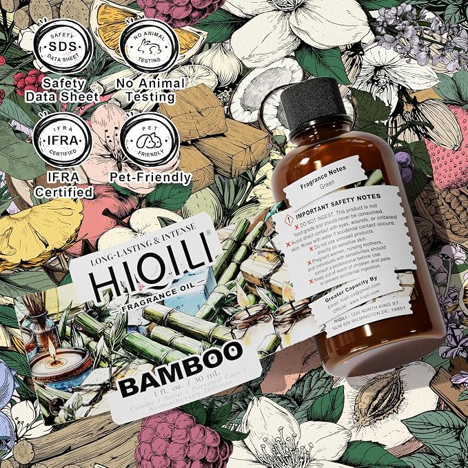 HIQILI Bamboo Fragrance Oil for Candle & Soap Making - 1 Fl Oz