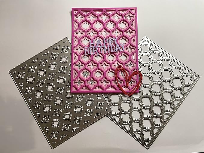 Cutting Dies 3D Backgrounds Frame Metal Stencils Scrapbooking Tools DIY Craft Embossing Template for Paper Card Making Album Arts Crafts Supplies (Four-Leaf Flowers Layering-22.4x14.4cm)