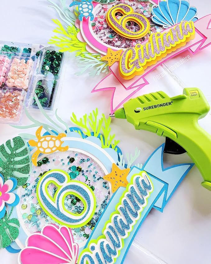 Surebonder 10W Ultra Low Temp Cool Shot Mini Glue Gun Kit with 12 Glue Sticks, Bonds Delicate Materials Like Paper, Fabric, Foam, Balloons - Clear
