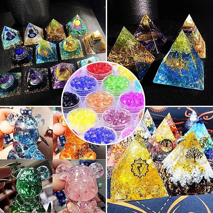 12 Box Transparent Crushed Glass Craft Glitter for Resin Art,Small Broken Glass Pieces Irregular Metallic Crystal Chips Chunky Flakes Sequins for Nail Arts DIY Vase Filler Epoxy Jewelry Making