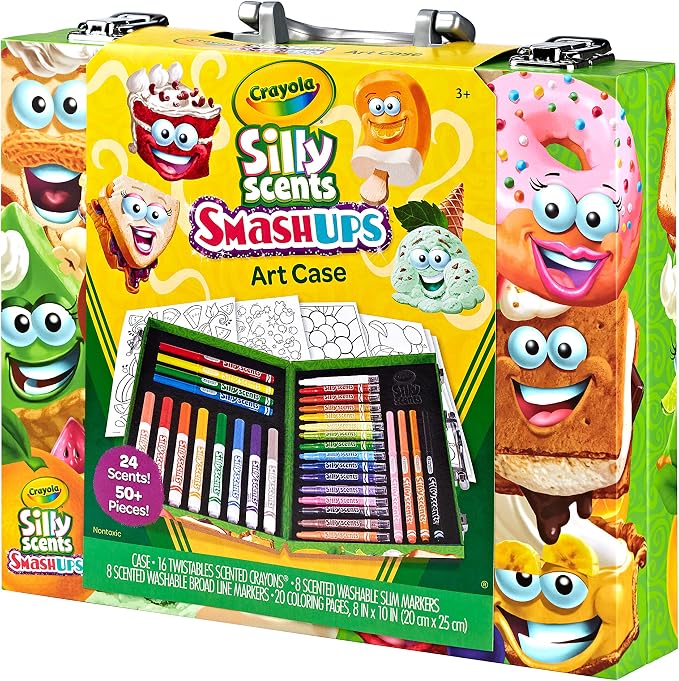 Crayola Silly Scents Mini Inspiration Art Case, Scented Crayons & Markers Set, Art Kit for Kids, Coloring Supplies, Travel Gifts for Kids, Ages 4+