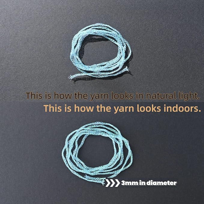 Metallic Glitter Yarn for Crochet & Knitting, Fine 2 Light Weight Worsted for Crochet Knitting, 35g 1.23oz, 85 Yards Soft Craft Sparkle Yarn (Blue)
