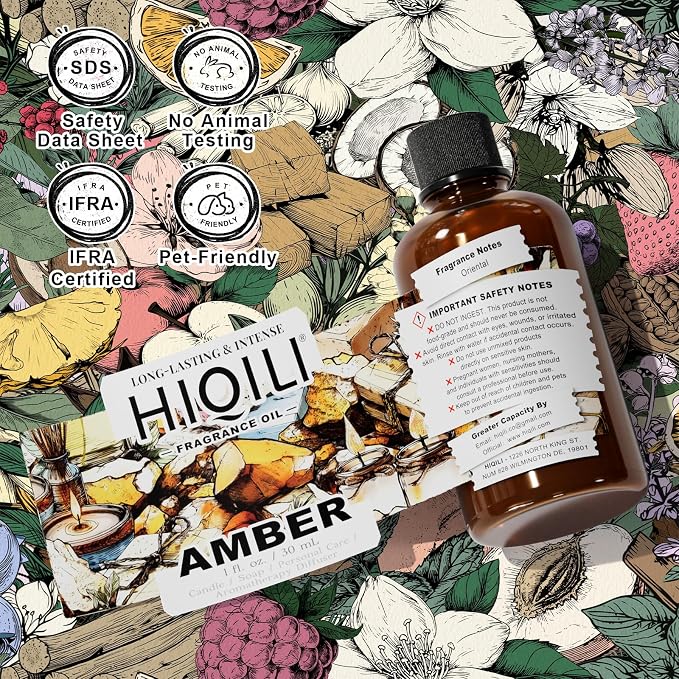 HIQILI Amber Fragrance Oil for Perfume Making - 1 Fl Oz / 30 ML