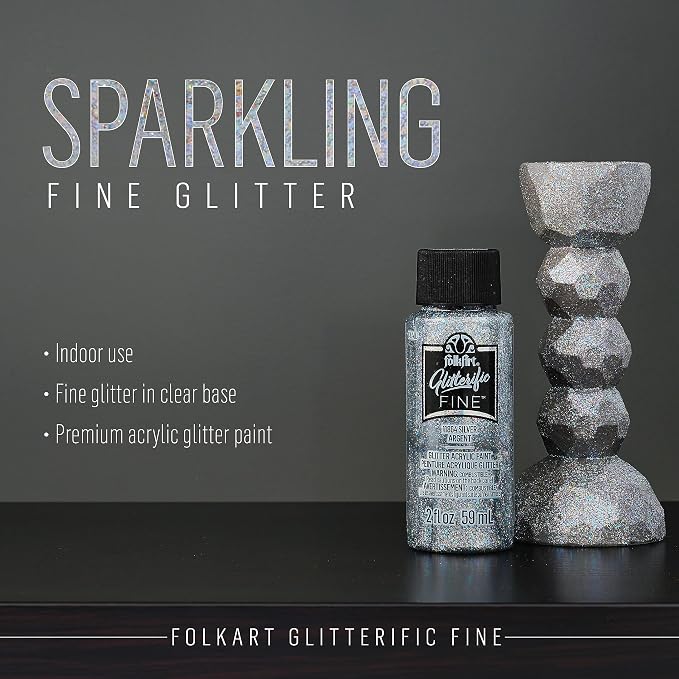 FolkArt Best of Silvers Acrylic Craft Paint Set Featuring 5 Premium Silver Paint Formulas, 96423