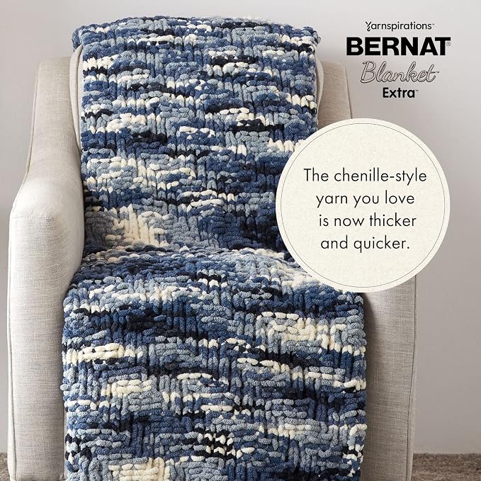 Bernat Blanket Extra, Chunky Yarn for Crocheting, Speckled Moonrise, 2-Pack