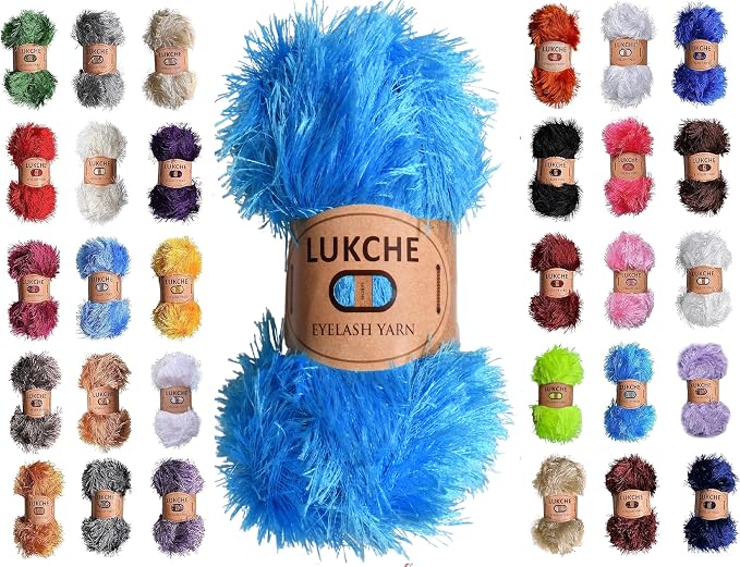 Eyelash Fun Fur Yarn Premium 100% Polyester 164 Yds (150 Mt), 3.53 Oz (100 Gr) Colorful Crochet Yarn Dıy Hand Knitting. (Turquoise, 1 Skein)