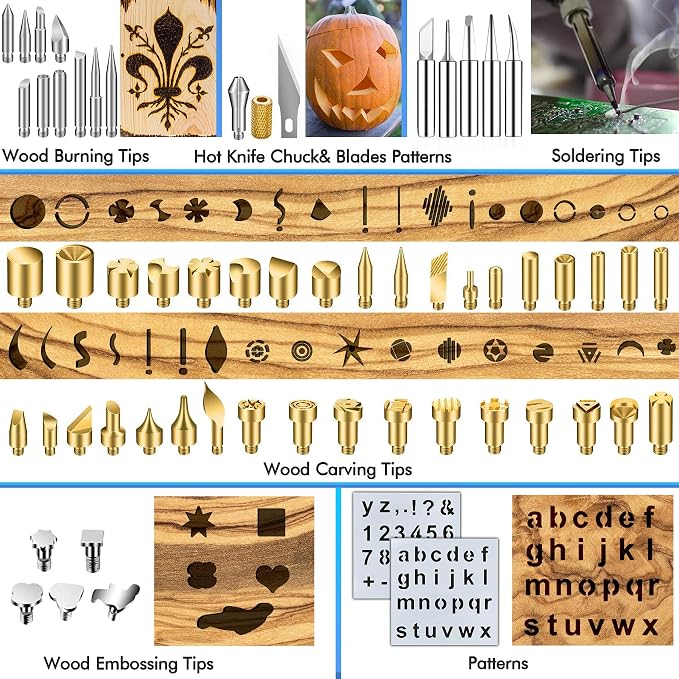 137PCS Wood burning Kit, DIY Creative Tool Set Soldering Woodburning Kit