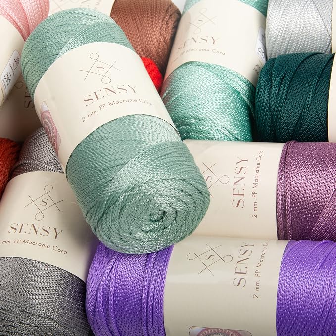 S Sensy 2mm-Premium Polypropylene Macrame Cord 5 Pack Dusty Rose 252 Yards