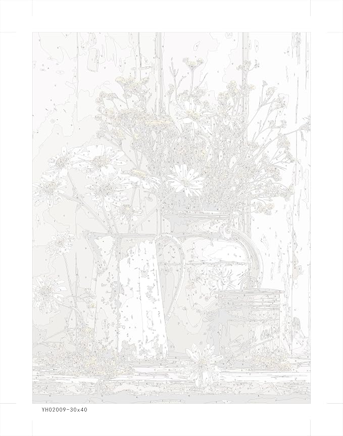 WUDWL Flower Paint by Numbers Kit for Adults,Color By Numbers for Adults | Flower Landscape Decor Painting by Number On Canvas, Paint Number Artist Funny Without Frame DIY, Home Wall Decor, 12x16in