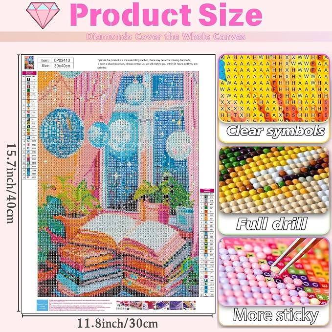 Square Book Square Diamond Art Kits for Adults Diamond Painting Kit
