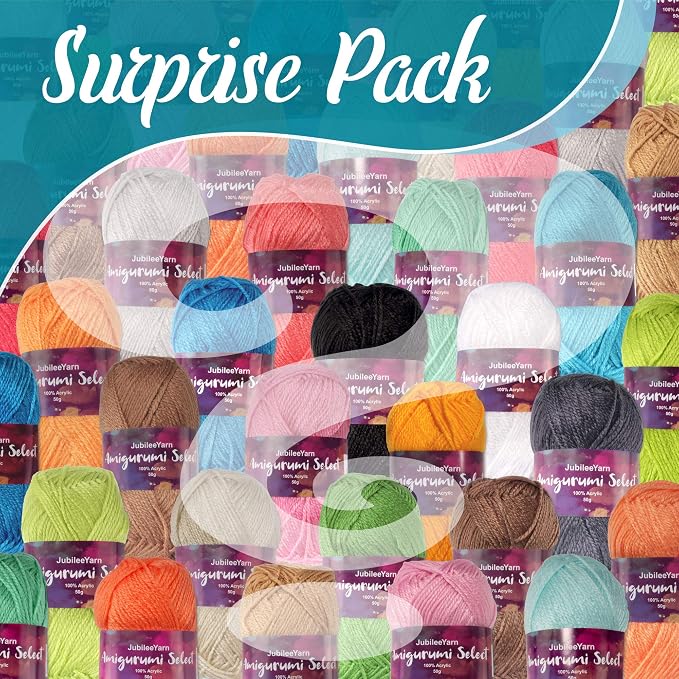 JubileeYarn Amigurumi Select Yarn - DK Acrylic - Variety Pack - 4 Skeins