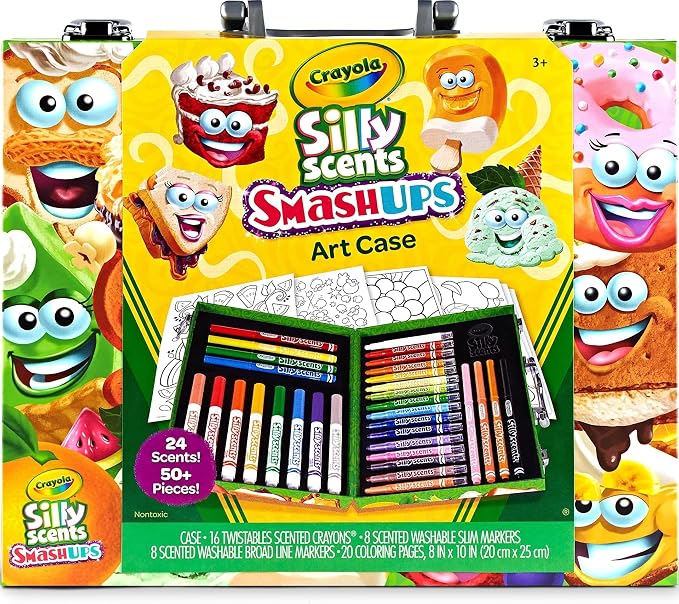 Crayola Silly Scents Mini Inspiration Art Case, Scented Crayons & Markers Set, Art Kit for Kids, Coloring Supplies, Travel Gifts for Kids, Ages 4+